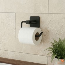 Anza Home Kare Yapışkanlı Siyah Açık Tuvalet Kağıtlığı Wc Kağıtlık Tutucu