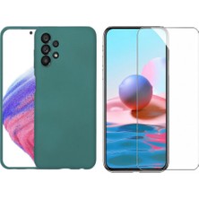 Tekno Grup Galaxy A33 5g Kılıf Içi Kadife Yumuşak Lansman Kılıf-Koyu Yeşil + Cam Ekran Koruyucu