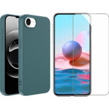Tekno Grup Iphone 17E Kılıf Içi Kadife Yumuşak Lansman Kılıf-Koyu Yeşil + Cam Ekran Koruyucu