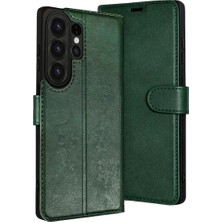 Bezos Samsung Galaxy S26 Ultra Trend S Plus Kapaklı Kılıf - Yeşil