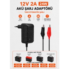 Bluesery 12V 2A Akü Şarj Aleti Cihazı Adaptörü Otomatik Maşalı | Atv, Akülü Araba, Jeep, Pilsan Uyumlu Adaptör