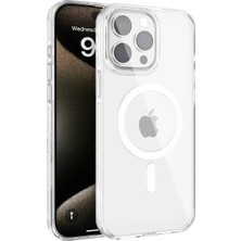 Bezos Joko Apple iPhone 15 Pro Max Gleam Pc Sert Magsafe Kılıf - Şeffaf