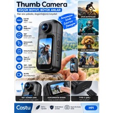 Azurtech Castu H91 Mini Kamera 1080P Wifi Dokunmatik Ekran 180° Döner Lens H.264