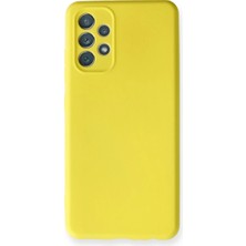 Bezos Samsung Galaxy A32 Kılıf Nano Içi Kadife Silikon - Sarı