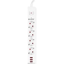 Semel S-Link SPG403U 1.5 Metre 4lü Anahtarlı Akım Korumalı USB Girişli