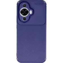 Bezos Huawei Nova 12S Kılıf Auto Focus Karbon Kapak - Lacivert