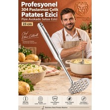 Transformacion Profesyonel 304 Paslanmaz Çelik Patates Ezici23 cm - Püre Avokado Sebze Ezici Ergonomik Mutfak Aleti 722683
