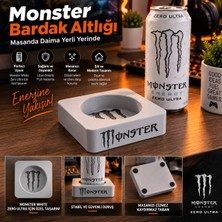 Print Zone Monster Kutu Altlığı Bardaklık - Enerji Içeceği ve Bardak Tutucu Masaüstü Stand