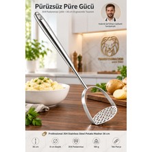 Transformacion Patates Ezici 36 cm - Profesyonel 304 Paslanmaz Çelik Püre Avokado Sebze Ezici Ergonomik Mutfak Aleti 723662