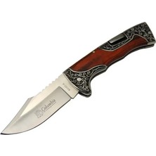 Semel B3157A Işlemeli Kamp Çakı 22 cm - Gül Ağacı Saplı, Manuel Açılma