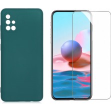 Tekno Grup Galaxy A51 Kılıf Içi Kadife Yumuşak Lansman Kılıf-Koyu Yeşil + Cam Ekran Koruyucu