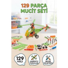 Farbu Oyuncak 129 Parça Eğitici Mucit Tasarım Seti Helikopter İnşa Etme ve Sök-Tak Mekanik Çocuk Oyuncak Seti