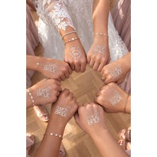 Patladı Gitti Bride To Be 1 Bride 10 Team Bride Gümüş Renkli Geçici Dövme Model 2