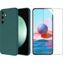 Tekno Grup Galaxy S23 Fe Kılıf Içi Kadife Yumuşak Lansman Kılıf-Koyu Yeşil + Cam Ekran Koruyucu
