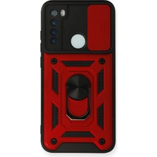 Bezos Xiaomi Redmi Note 8 Kılıf Pars Lens Yüzüklü Silikon - Kırmızı