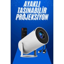 Taşınabilir Projeksiyon Ayaklı Projektör Android Uyumlu Hd Girişli