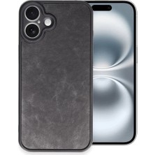 Bezos Apple iPhone 16 Plus Kılıf Aras Deri Kapak - Siyah