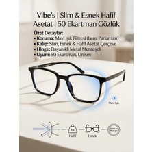 Funeyes Vibes Siyah Dikdörtgen Asetat Çerçeve Metal Menteşeli Optik Uyumlu Ekran Gözlüğü Unisex Gözlük