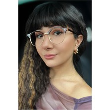 Funeyes Elixir Leopar Desenli Metal Yuvarlak Mavi Işık Korumalı Gözlük Modeli Optik Cam Uyumlu