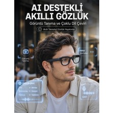 DMC Siyah 3 Lensli Akıllı Kamera Gözlüğü 8 Mp Fotoğraf Video Çekim Aı Görüntü Tanıma Bluetooth Dokunmatik Kontrollü - Bayi Depom