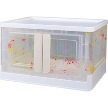 Semel SN-25883 72L Katlanabilir Plastik Saklama Kutusu Renkli Kapaklı Tekerlekli 40X64X37CM
