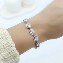 Merve Takı Vip Seri Xuping Pırlanta Model Iri Zirkon Taşlı Silver Bileklik