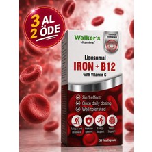 Walkers Lipozomal B12 Demir C Vitamini Methylcobalamin ( Metilkobalamin ) 30 Enerji Kapsül