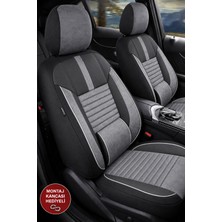Hasakman Toyota Avensis Shadow Gri Tay Tüyü Oto Koltuk Kılıfı Tam Set-Kolay Montaj-Terletmez-Ortopedik 2003-2011