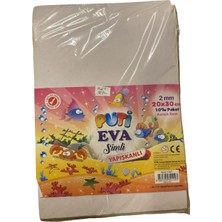 Puti Eva Simli Yapışkanlı Köpük Levha 2mm 20X30CM 10'lu Paket Karışık Renk