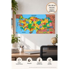Toyfest Manyetik Türkiye Haritası Yapıştırıcısız Renkli Duvar Stickerı 118 x 56 cm