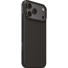 Keephone iPhone 18 Pro Max & 17 Pro Max Uyumlu Kevlar Kılıf Titan Aramid Fiber Karbon Magsafe Kapak - Black Robin Dark Cherry