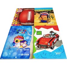 Modellino 4 Adet Ufen A5 Boy 1. Hamur 40 Yaprak Kareli Defter