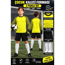 Yensa Çocuk Kaleci Forması Neon Yeşil Uzun Kol Sünger Destekli Korumalı 4 Parça