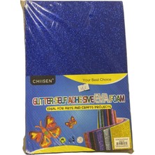 Chiisen Glitter Simli Mavi Kendinden Yapışkanlı Eva Köpük Foam Sanat El Işi Kağıdı 10'lu Paket