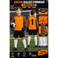 Yensa Çocuk Kaleci Forması Turuncu Uzun Kol Sünger Destekli Korumalı 4 Parça