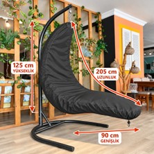Magic Lady Asma Salıncak Koruma Kılıfı Siyah – 205 × 90 × 125 cm Suya Dayanıklı Büzgülü Dış Mekân Örtüsü