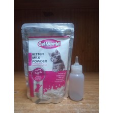 Catworld Yavru Kedi Süt Tozu 200 gr - Taurinli Vitamin ve Mineralli Milk Powder+1 Adet 50 ml Biberon
