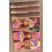 Belirtilmemiş Barbie Lisanslı Spiralli Resim Defteri 3 Adet 15 Yaprak 25X35 cm Basic Resim Defteri JT994