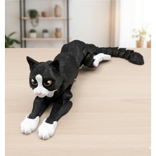 Hivhestın Hareketli ve Esnek! Pisi Bük / 20CM 3D Baskı Kedi Heykeli / Biyobozunur Pla Malzeme