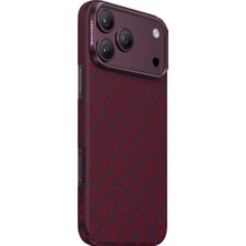 Keephone iPhone 18 Pro Uyumlu Kılıf Magsafe Şarj Özellikli Ultra Slim Aramid Karbon Fiber Kevlar Kapak Drakon Anakondo Snake Desenli Drakon Aramid Magsafe Kapak