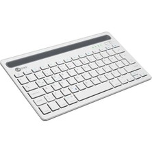 Semel Lenovo Lecoo BK100 Bluetooth V3.0 Çoklu Cihaz Uyumlu Şarj Edilebilir Kablosuz Beyaz Türkçe Q Klavye