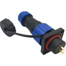 Semel SD16 Su Geçirmez 2 Pin 16 mm Dörtgen Konnektör (Fiş-Soket / Erkek-Dişi)