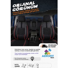 MKG Otomotiv Vw cc Phantom Siyah Kırmızı Tay Tüyü Oto Koltuk Kılıfı Tam Set -Ortopedik-Kolay Montaj-Terletmez 2008-2016