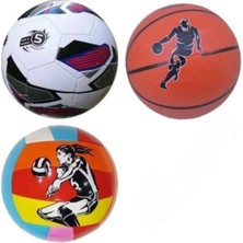 Üstüner Can Sports Basketbol Topu-Futbol Topu-Voleybol Topu 3'lü Set Karışık