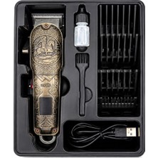 Zenviaa Saç Sakal Kesme Traş Makinesi USB - Type-C Şarjlı - LED Gösterge 3-7-9-12MM Tarak Mr-78