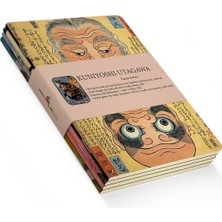 Üstüner Kuniyoshi Utagawa 4'lü Defter Seti - Faces Series - Çizgisiz - 48 Sayfa - 10,5X14CM