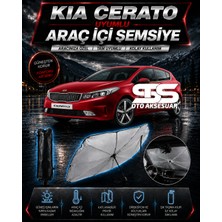 STS Oto Aksesuar Kia Cerato Araç Ön Cam Güneşliği Katlanabilir Şemsiye Oto Güneşlik Uv Korumalı Gölgelik Araba Oto Şemsiyesi
