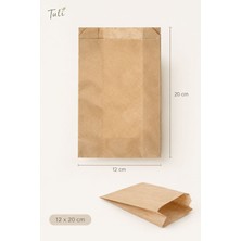 Tuli 100 Adet Kraft Kese Kağıdı 12X20 cm – Burger, Tost, Sandviç ve Hediye Paketi