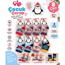 Çocuk İşleri 0-1 Yaş Unisex Bebek Desenli Çorap 8’li Paket – Renkli Hayvan ve Eğlenceli Figürlü