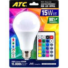 Beruflic Kumandalı - Rgb 15W=90W - E27 LED Ampul 1100LM 15000 Saat Ömür BX40